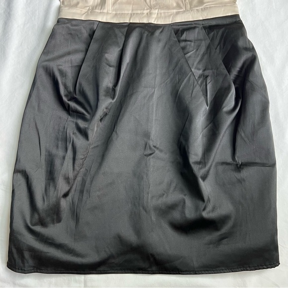 H&m satin color block convertible strapless party dress size 6 nude & black nwt - Picture 4 of 14